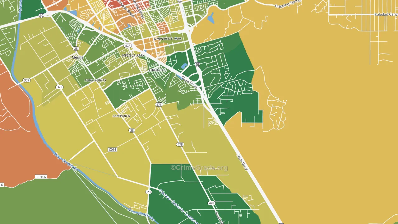 Mesilla Park, NM Map of Drug-Related Crime Rates