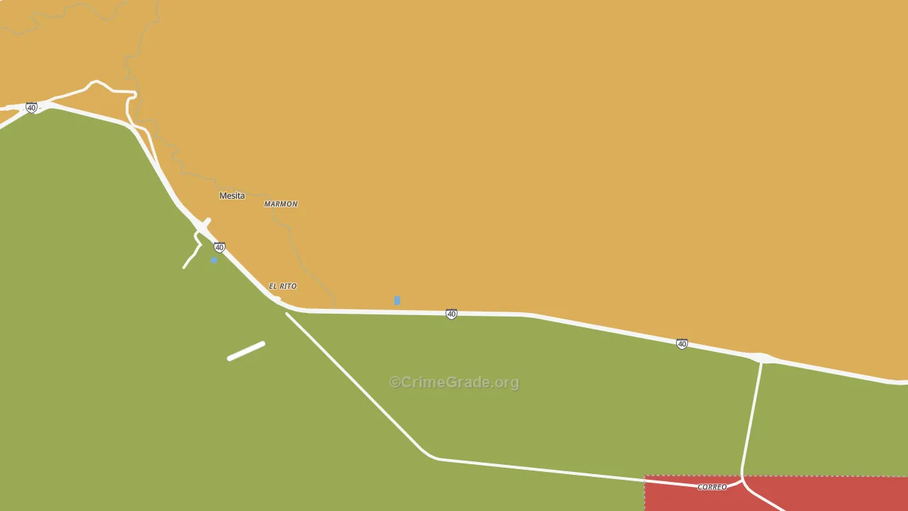 Mesita, NM Map of Drug-Related Crime Rates
