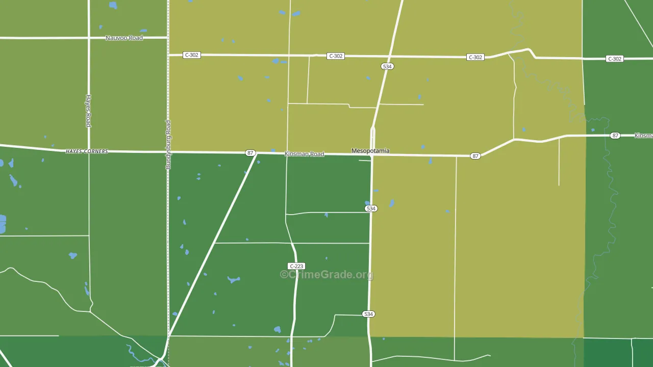Mesopotamia, OH Map of Drug-Related Crime Rates