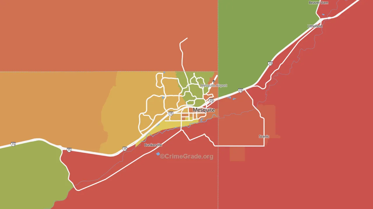 Mesquite, NV Map of Drug-Related Crime Rates