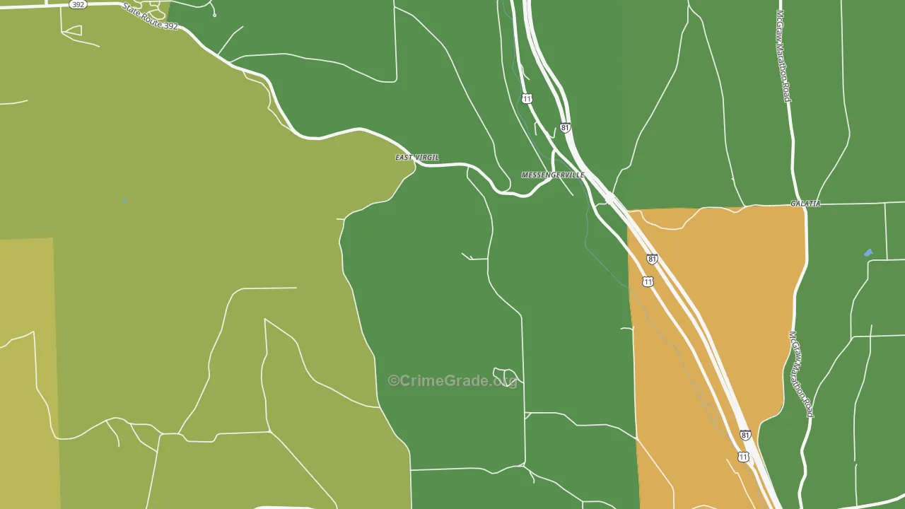 Messengerville, NY Map of Drug-Related Crime Rates