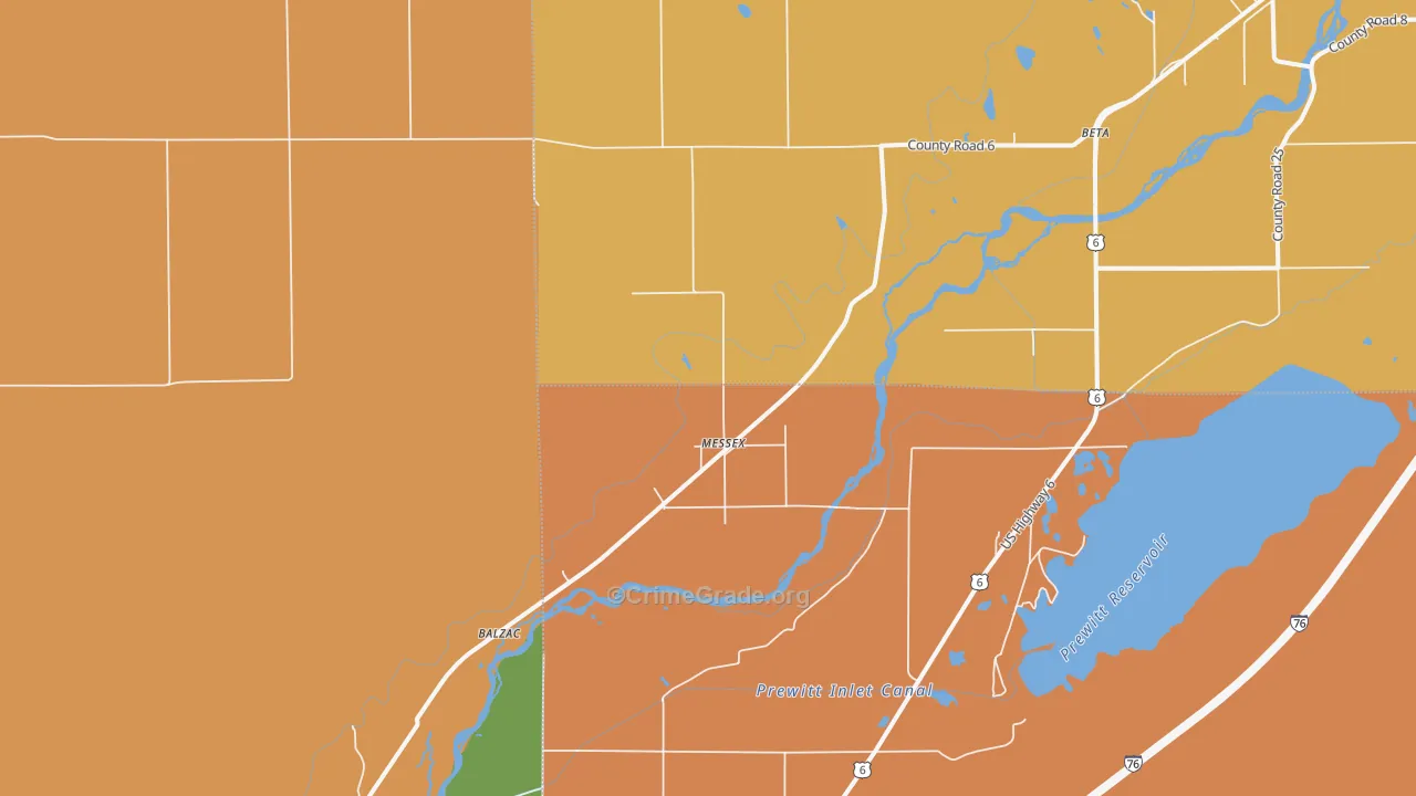 Messex, CO Map of Drug-Related Crime Rates