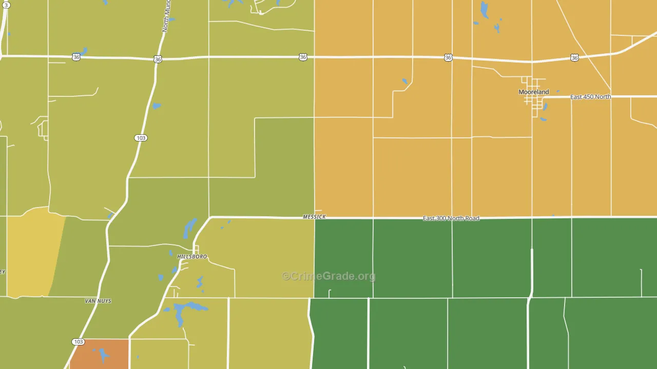 Messick, IN Map of Drug-Related Crime Rates