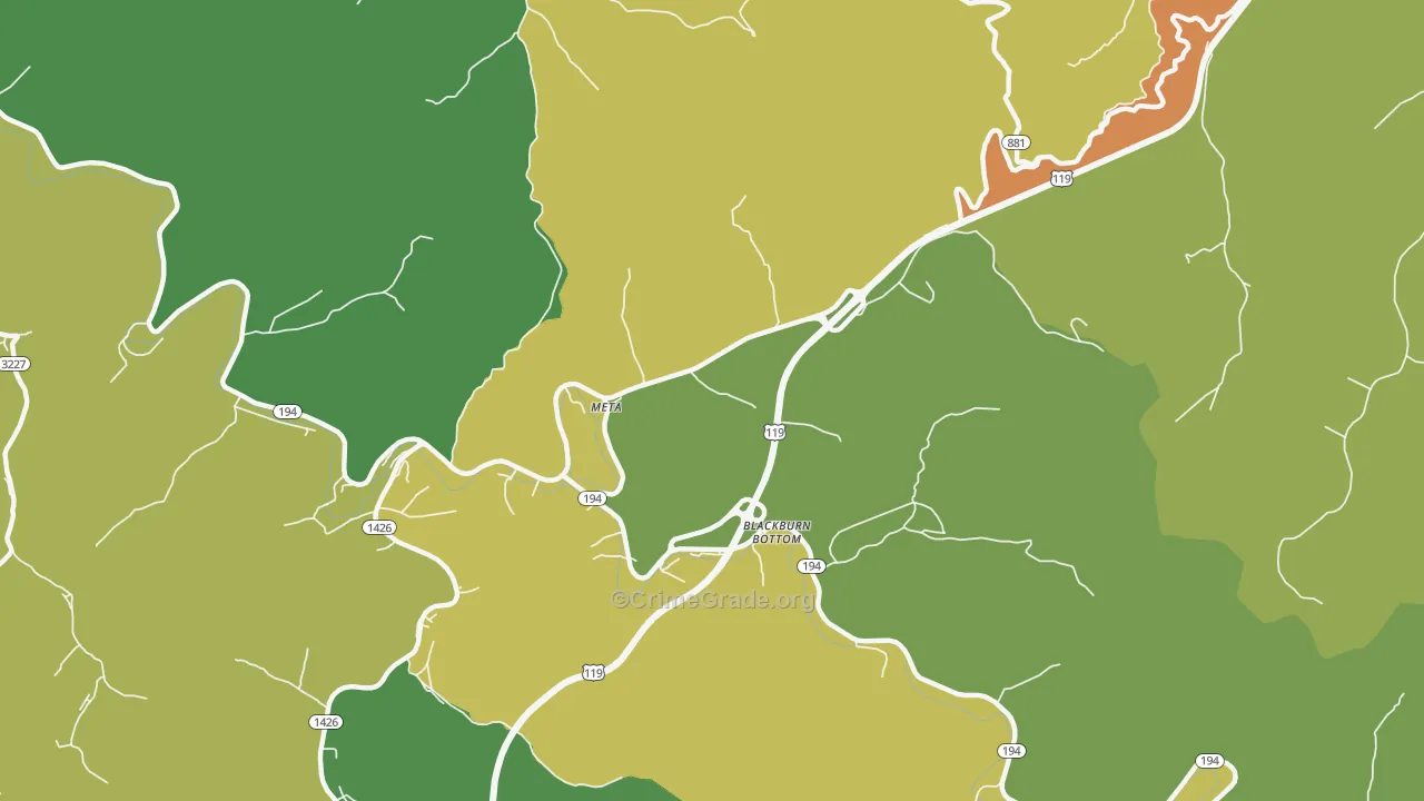 Meta, KY Map of Drug-Related Crime Rates