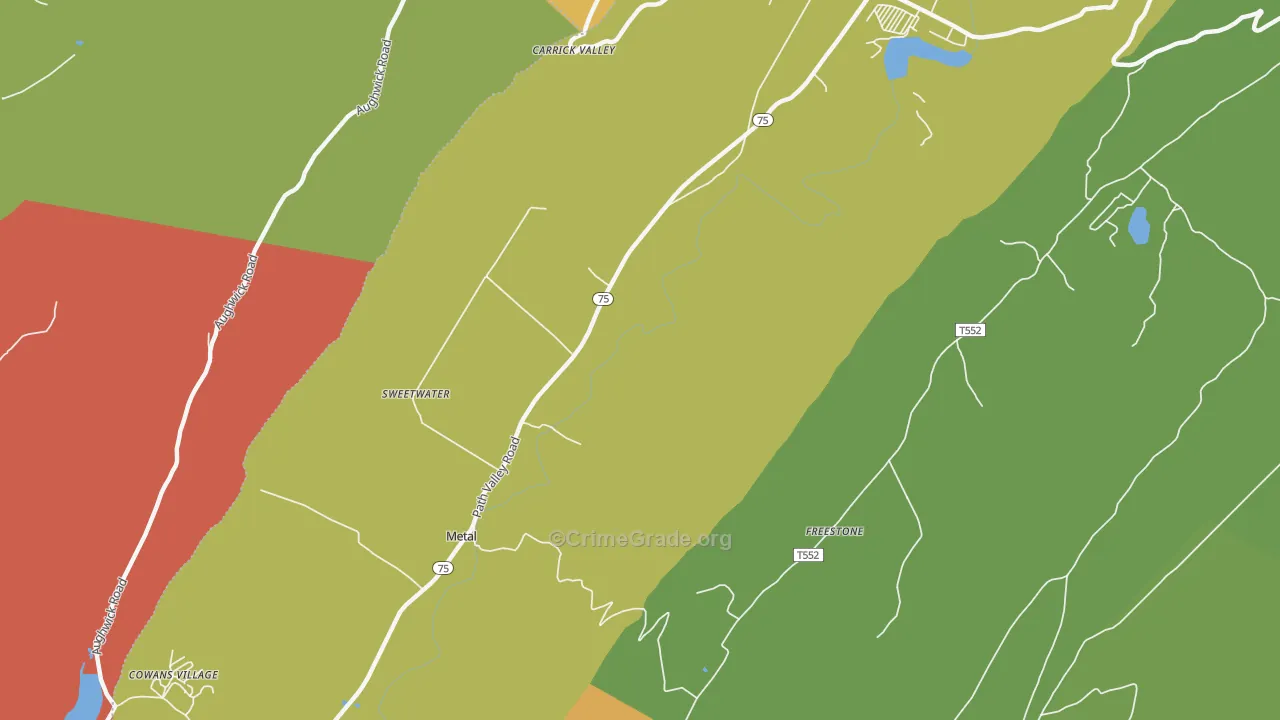 Metal, PA Map of Drug-Related Crime Rates