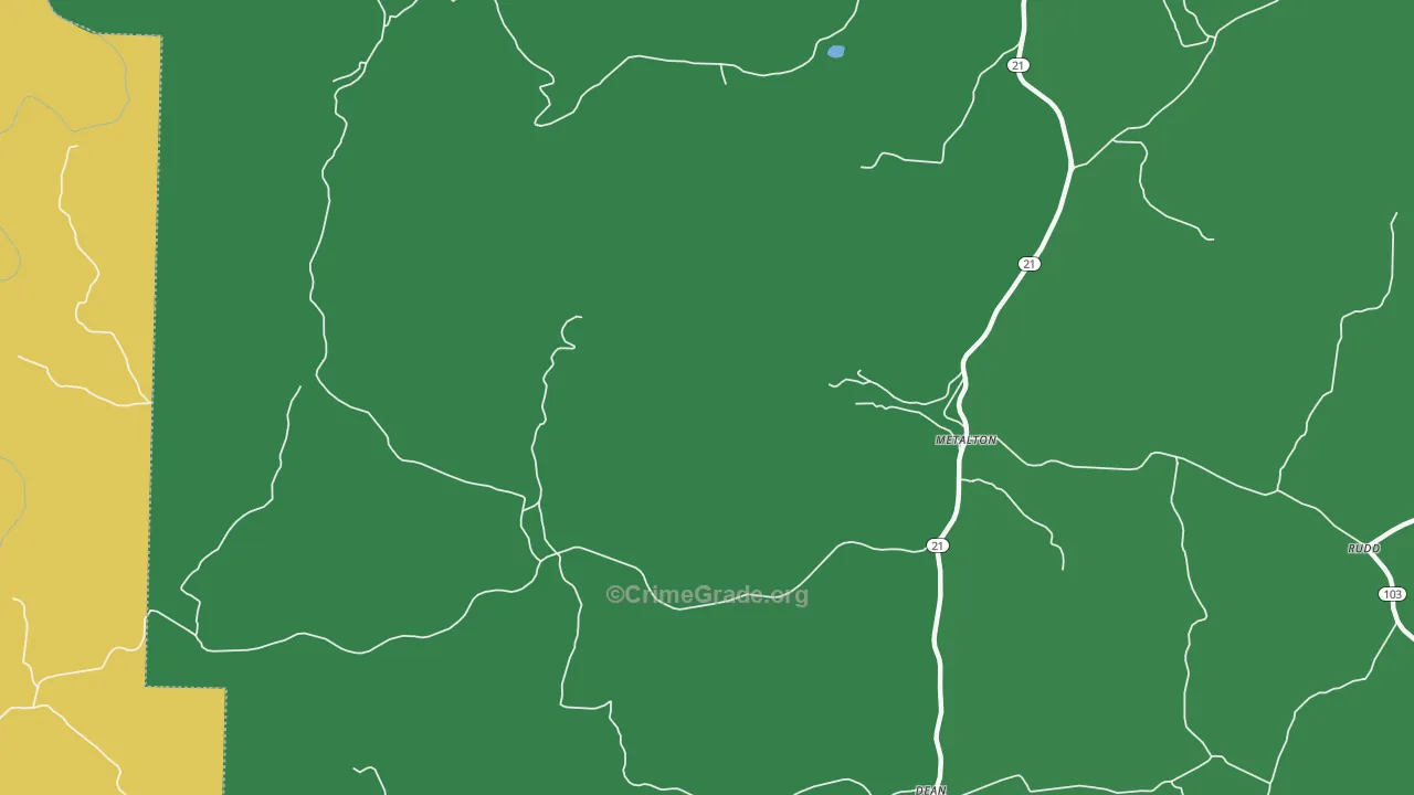 Metalton, AR Map of Drug-Related Crime Rates