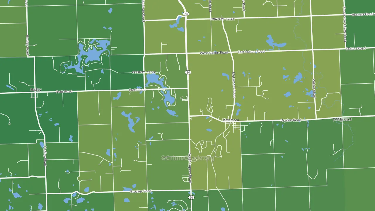 Metamora, MI Map of Drug-Related Crime Rates