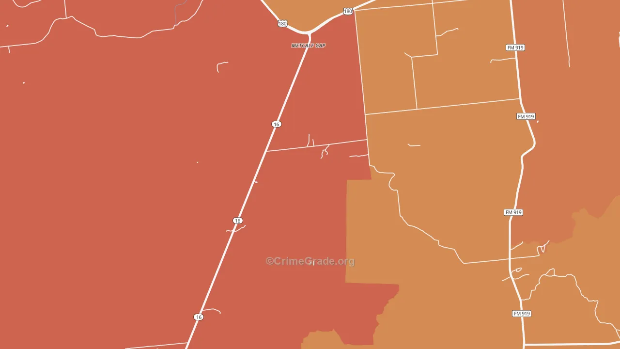 Metcalf Gap, TX Map of Drug-Related Crime Rates