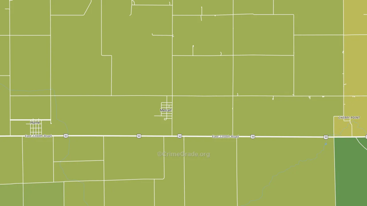 Metcalf, IL Map of Drug-Related Crime Rates