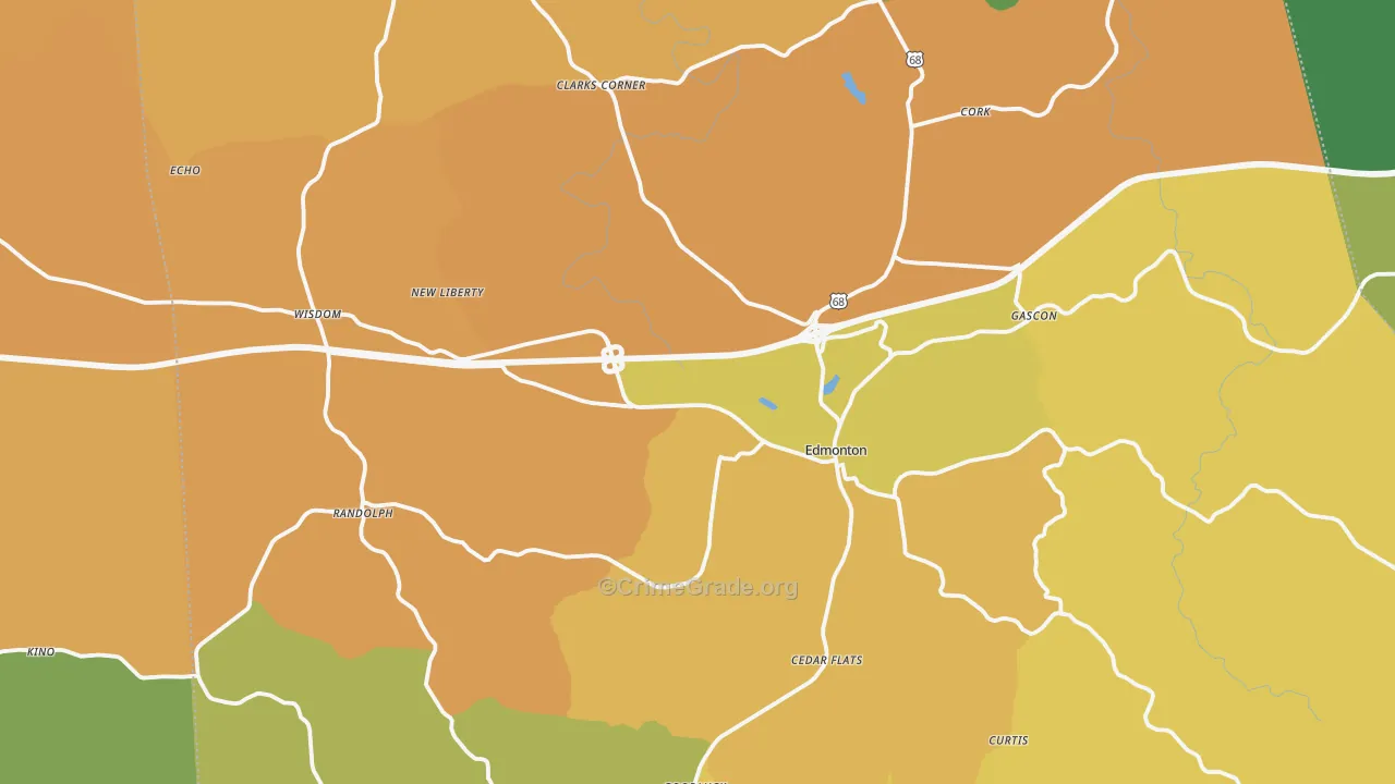 Metcalfe County, KY Map of Drug-Related Crime Rates