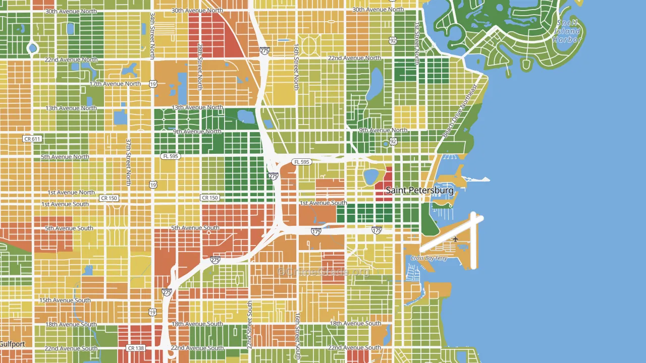 Methodist Town, St. Petersburg, FL Map of Drug-Related Crime Rates