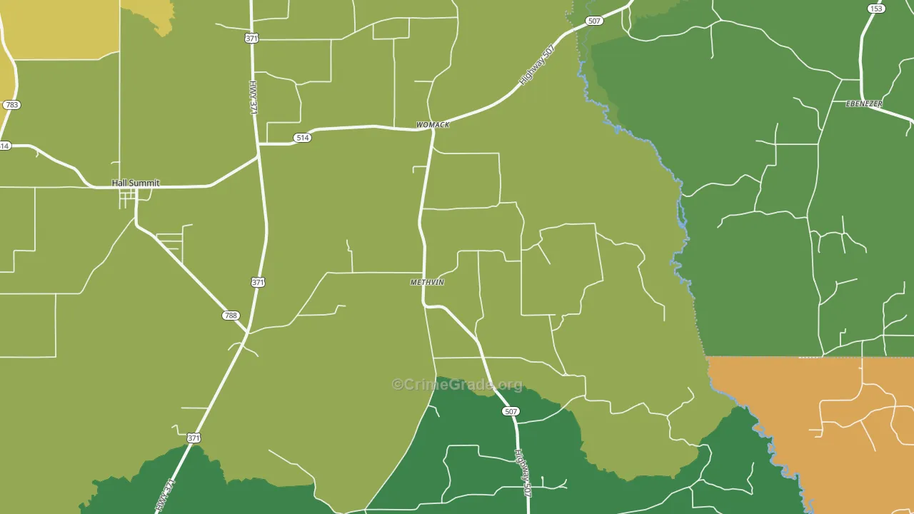 Methvin, LA Map of Drug-Related Crime Rates