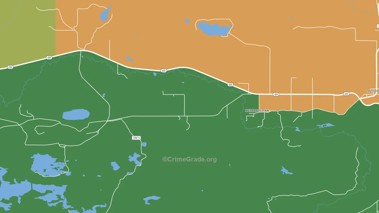 Metropolitan, MI Map of Drug-Related Crime Rates