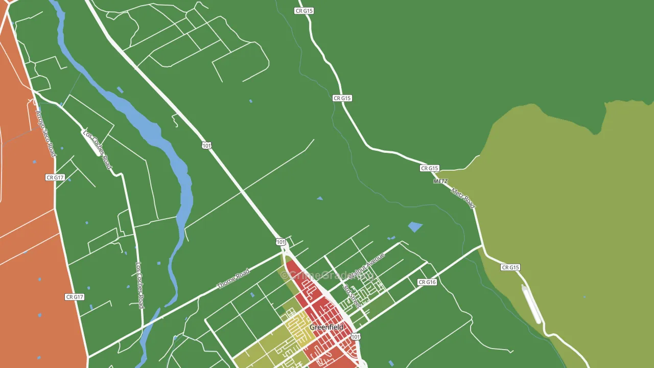 Metz, CA Map of Drug-Related Crime Rates