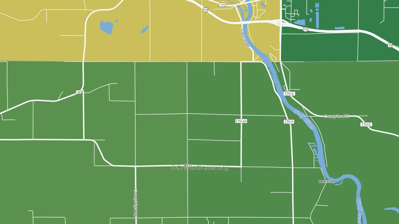 Metz, WI Map of Drug-Related Crime Rates