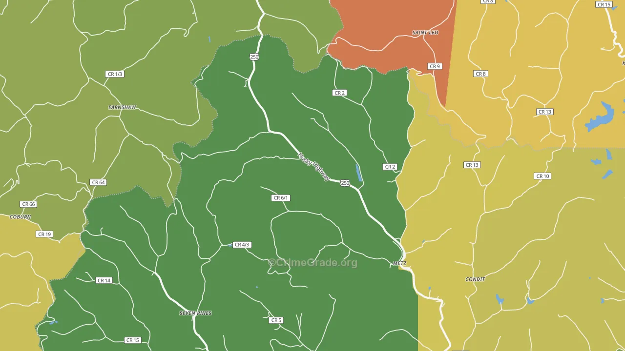 Metz, WV Map of Drug-Related Crime Rates