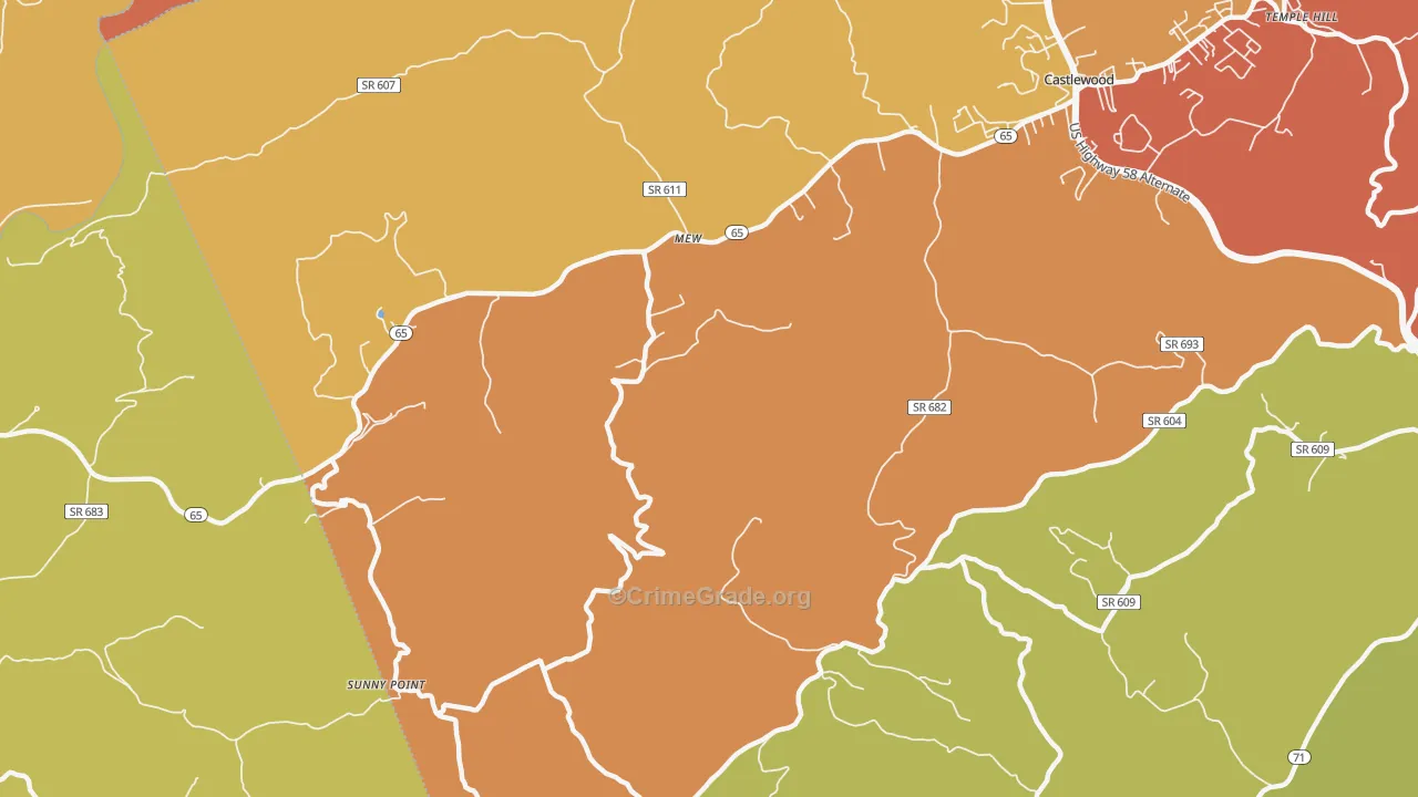 Mew, VA Map of Drug-Related Crime Rates