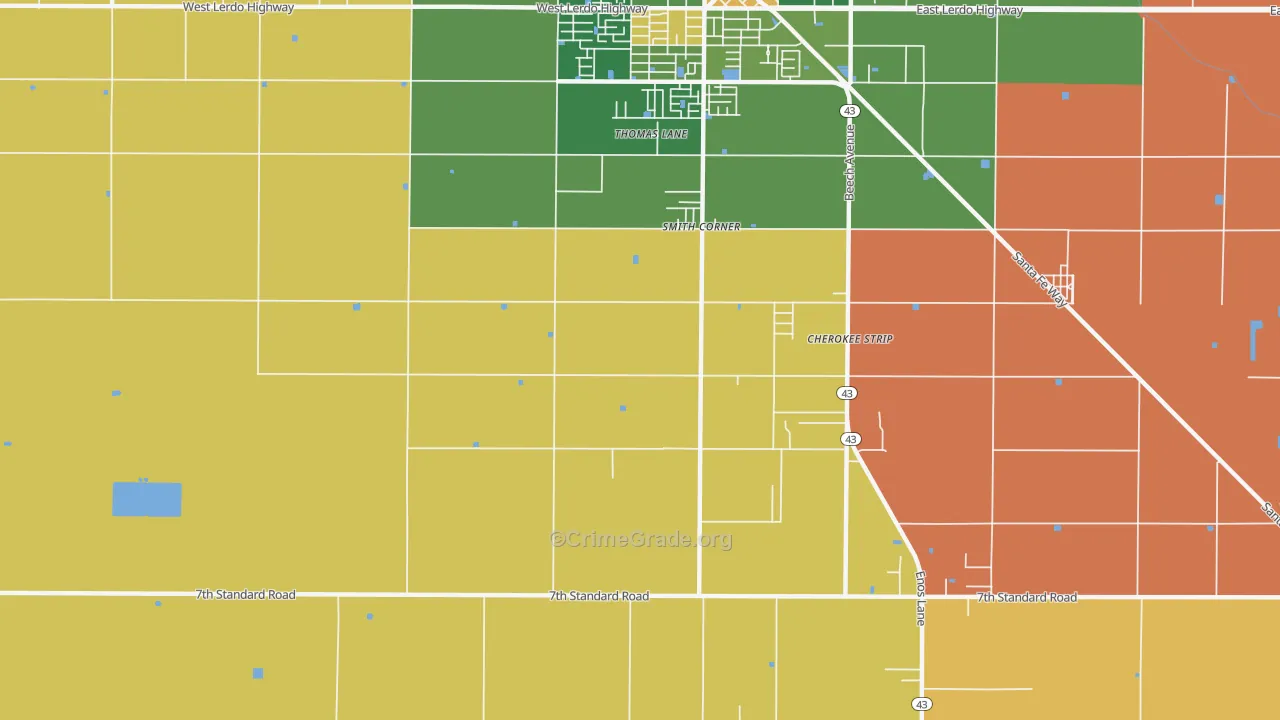 Mexican Colony, CA Map of Drug-Related Crime Rates