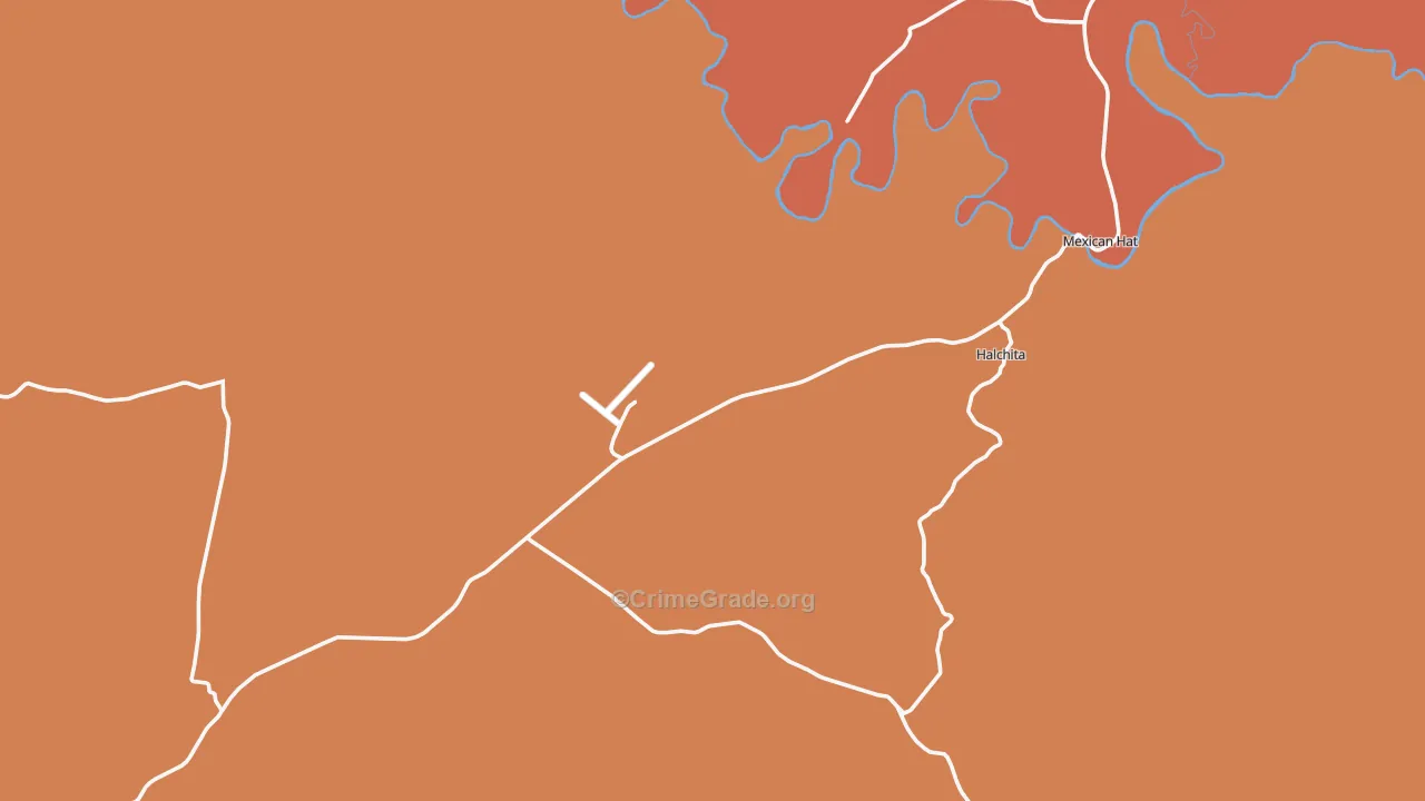 Mexican Hat, UT Map of Drug-Related Crime Rates