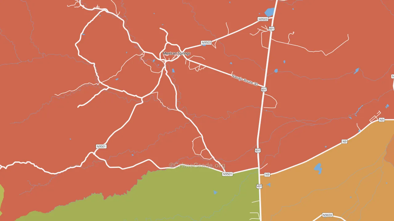 Mexican Springs, NM Map of Drug-Related Crime Rates