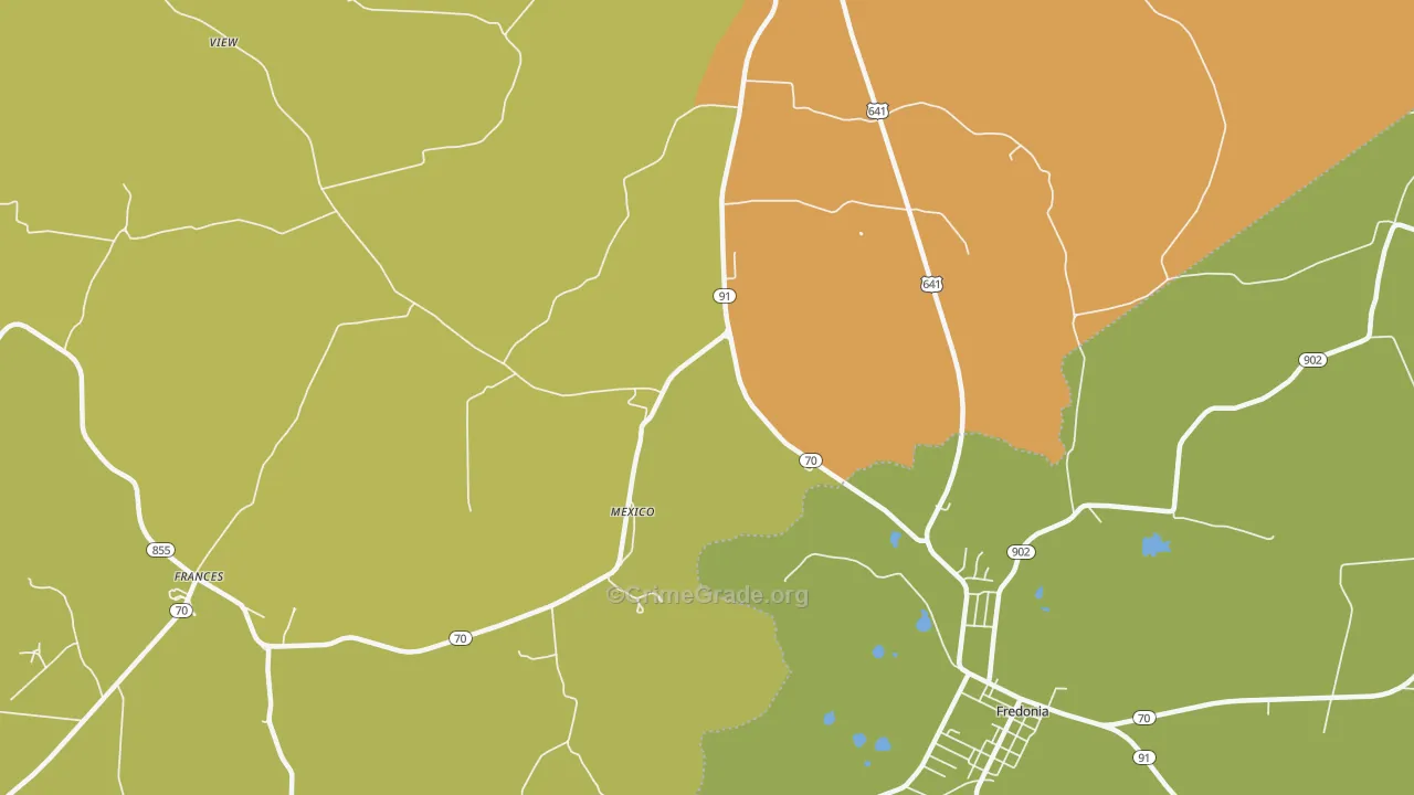 Mexico, KY Map of Drug-Related Crime Rates