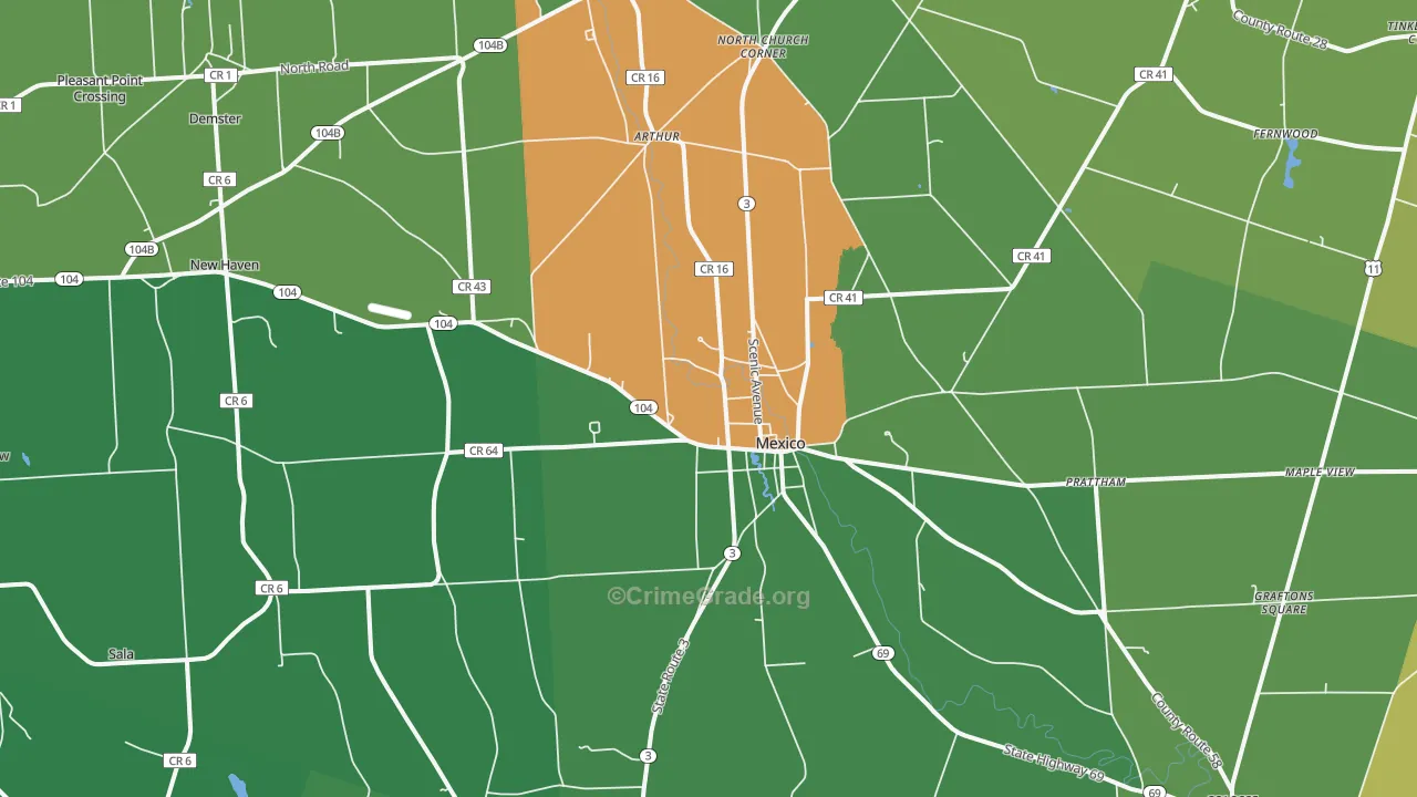 Mexico, NY Map of Drug-Related Crime Rates