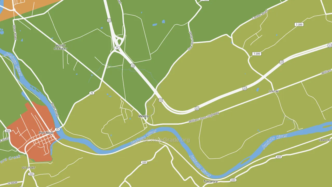 Mexico, PA Map of Drug-Related Crime Rates