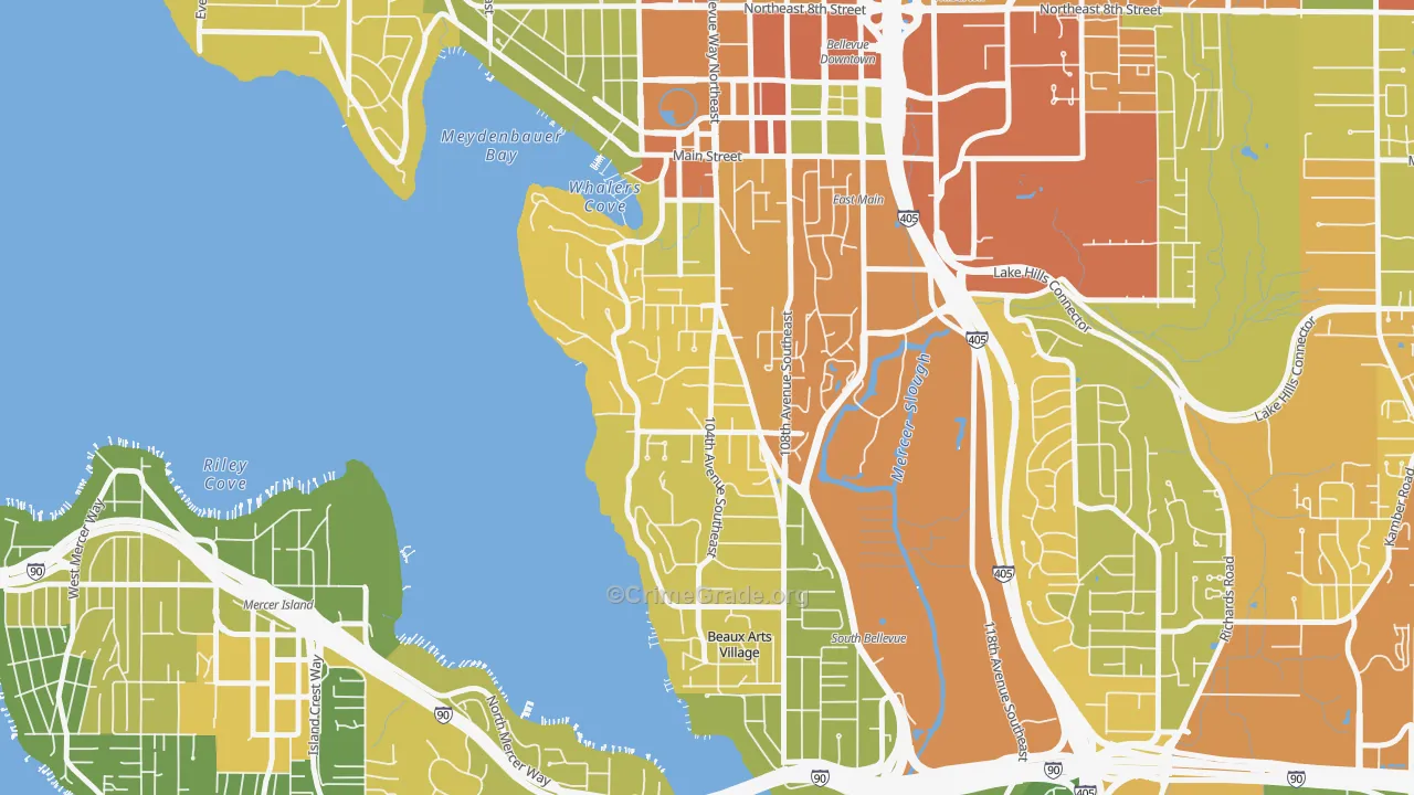 Meydenbauer, Bellevue, WA Map of Drug-Related Crime Rates