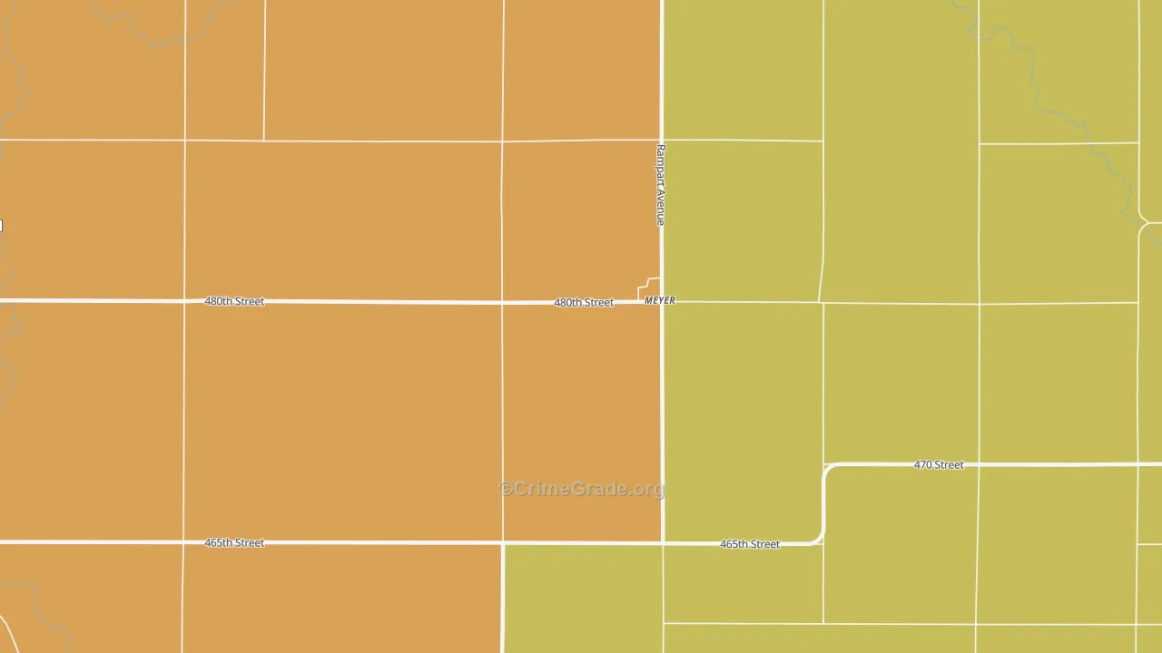Meyer, IA Map of Drug-Related Crime Rates