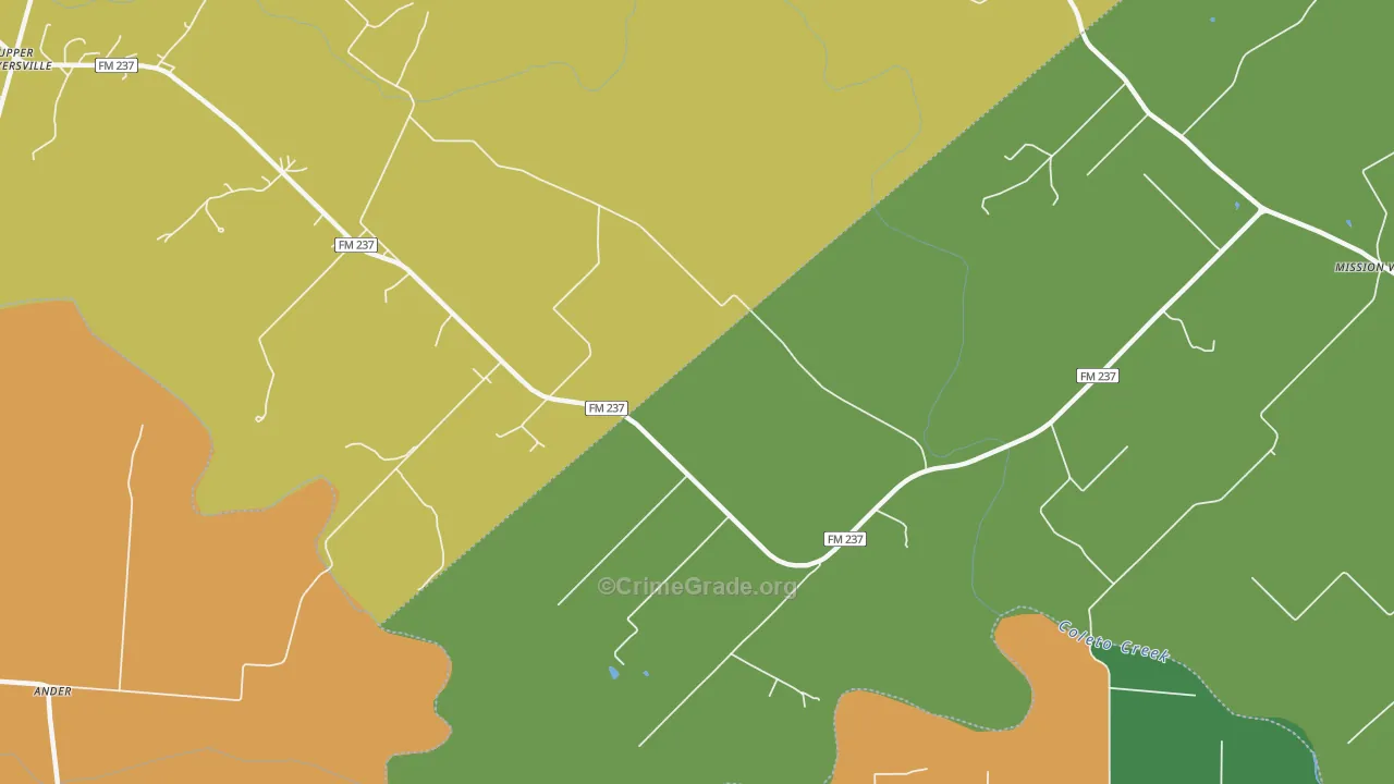 Meyersville, TX Map of Drug-Related Crime Rates