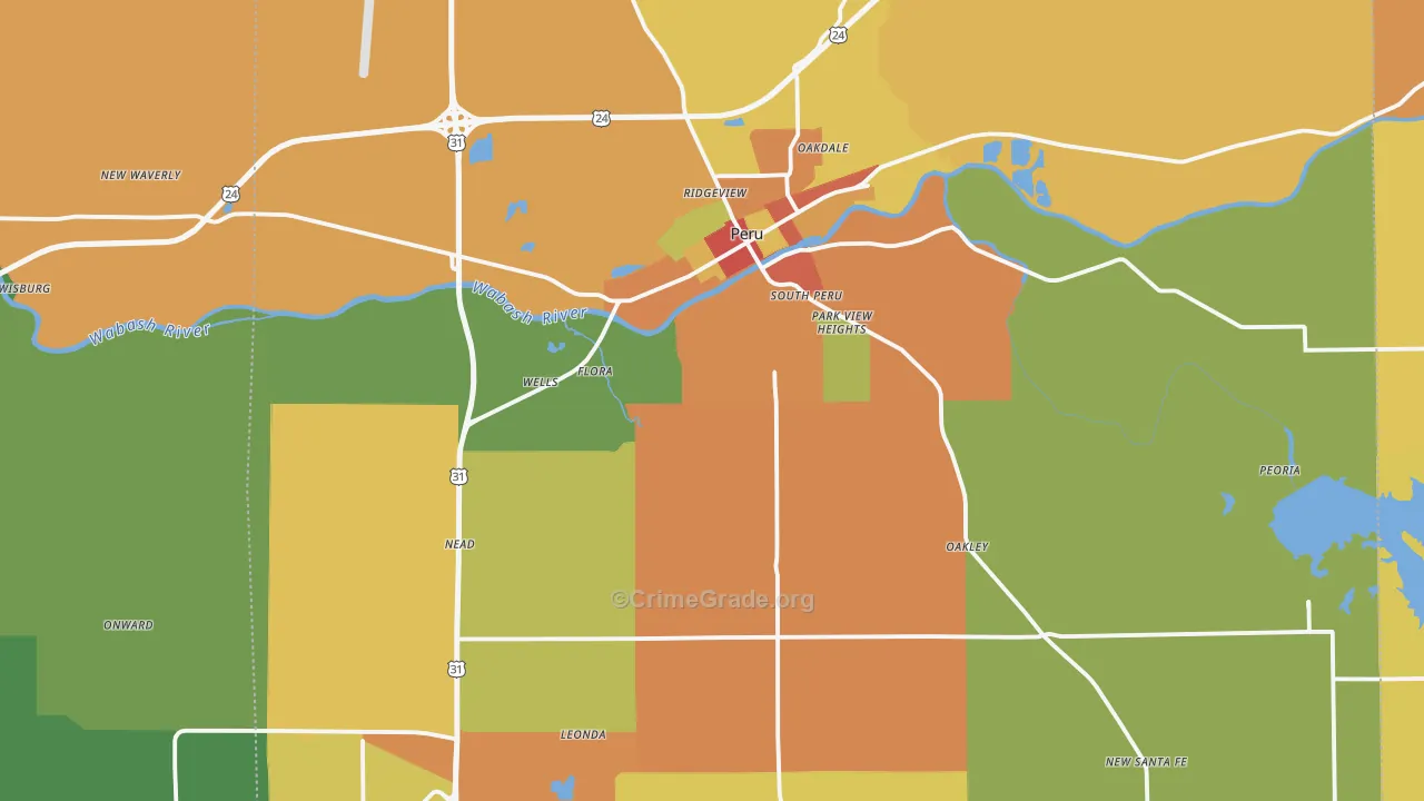 Miami County, IN Map of Drug-Related Crime Rates