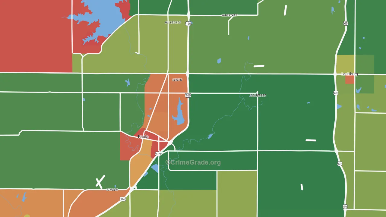 Miami County, KS Map of Drug-Related Crime Rates