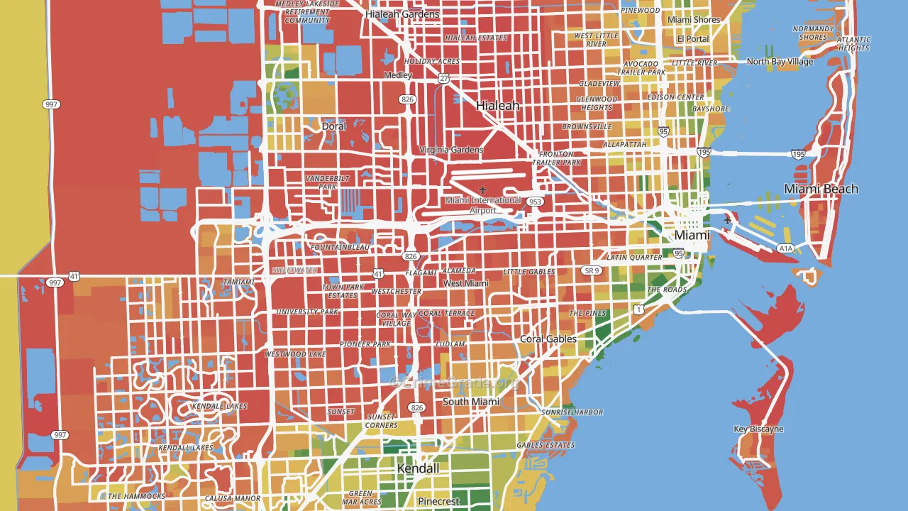 Miami-Dade County, FL Map of Drug-Related Crime Rates