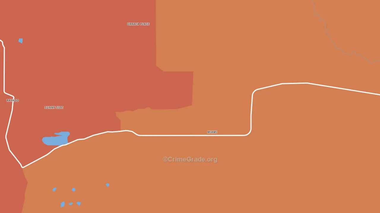 Miami, NM Map of Drug-Related Crime Rates