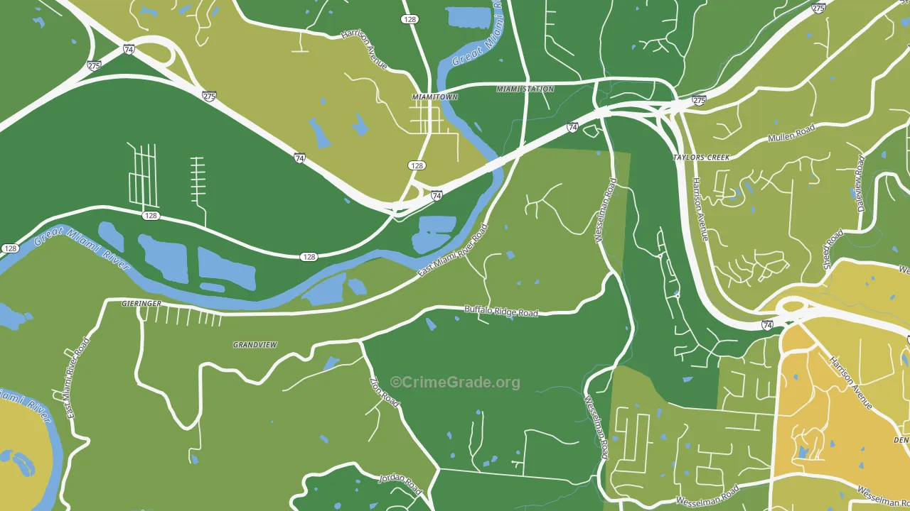 Miamitown, OH Map of Drug-Related Crime Rates