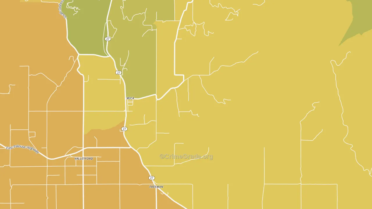 Mica, WA Map of Drug-Related Crime Rates