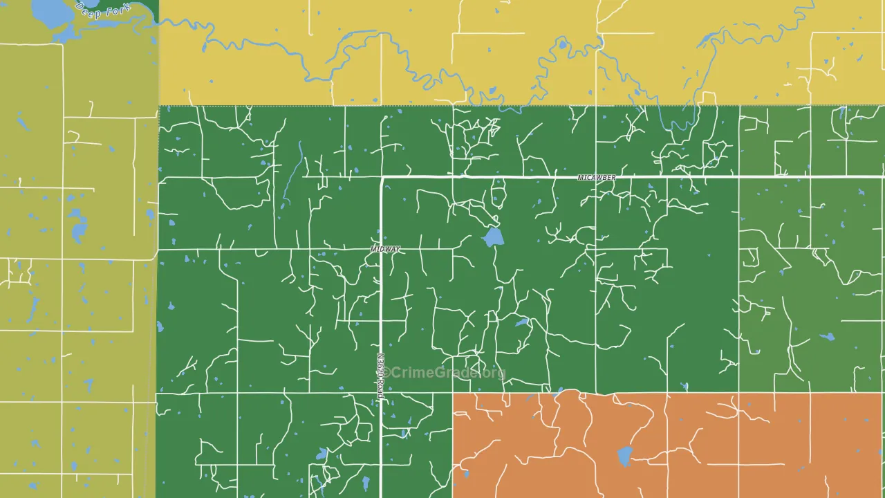 Micawber, OK Map of Drug-Related Crime Rates