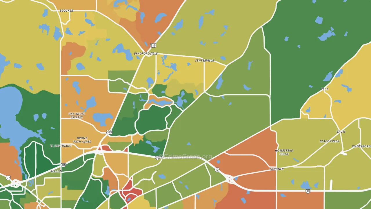 Miccosukee Cpo, FL Map of Drug-Related Crime Rates