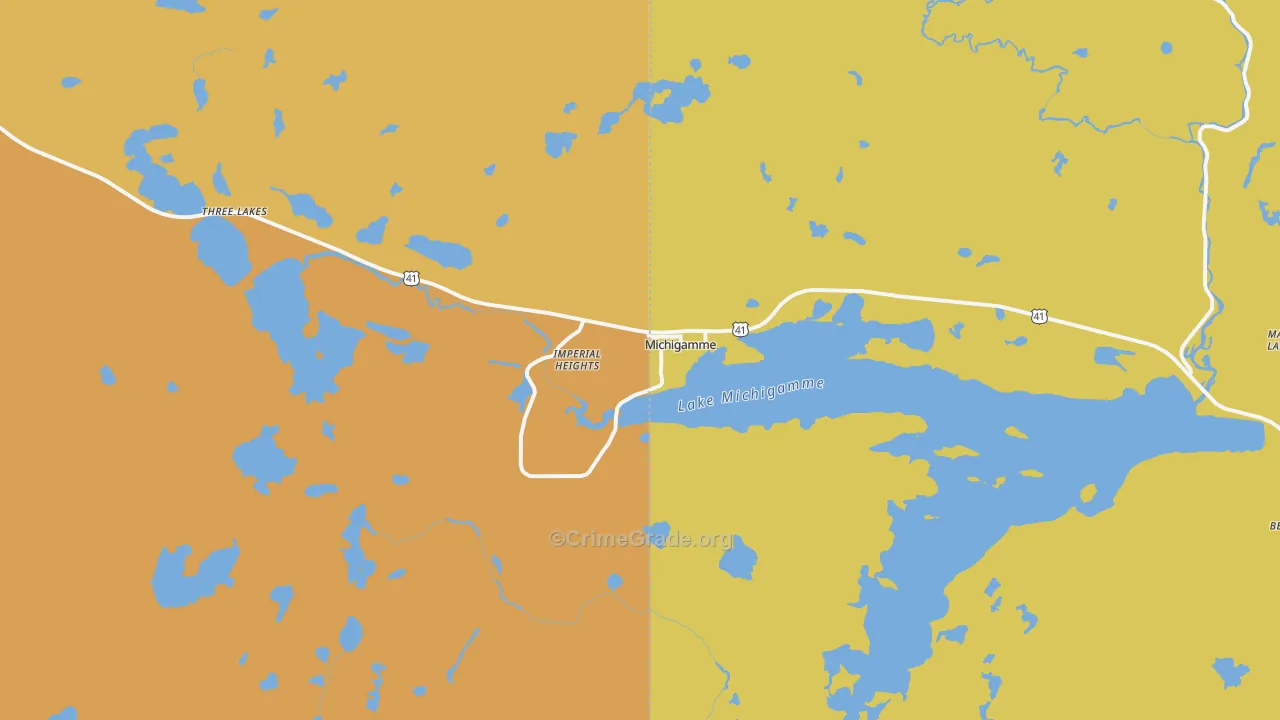 Michigamme, MI Map of Drug-Related Crime Rates