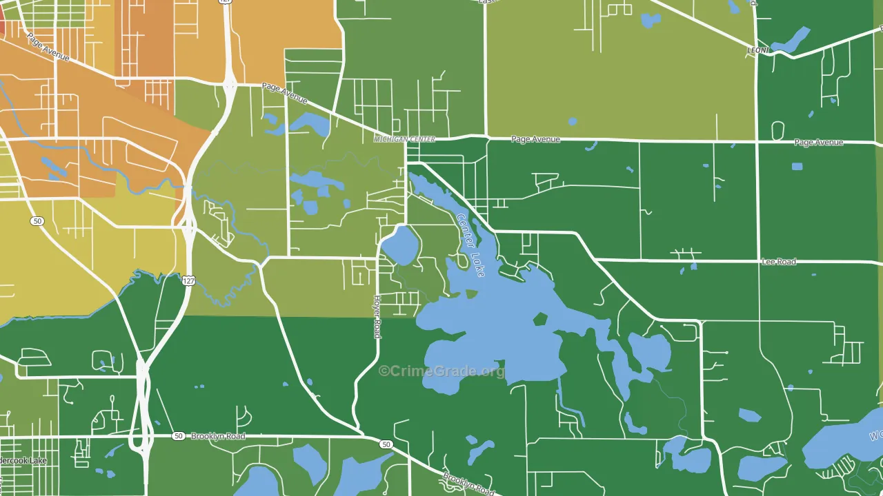 Michigan Center, MI Map of Drug-Related Crime Rates