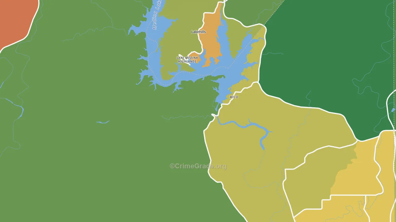 Mico, TX Map of Drug-Related Crime Rates