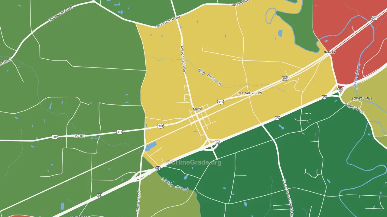 Micro, NC Map of Drug-Related Crime Rates
