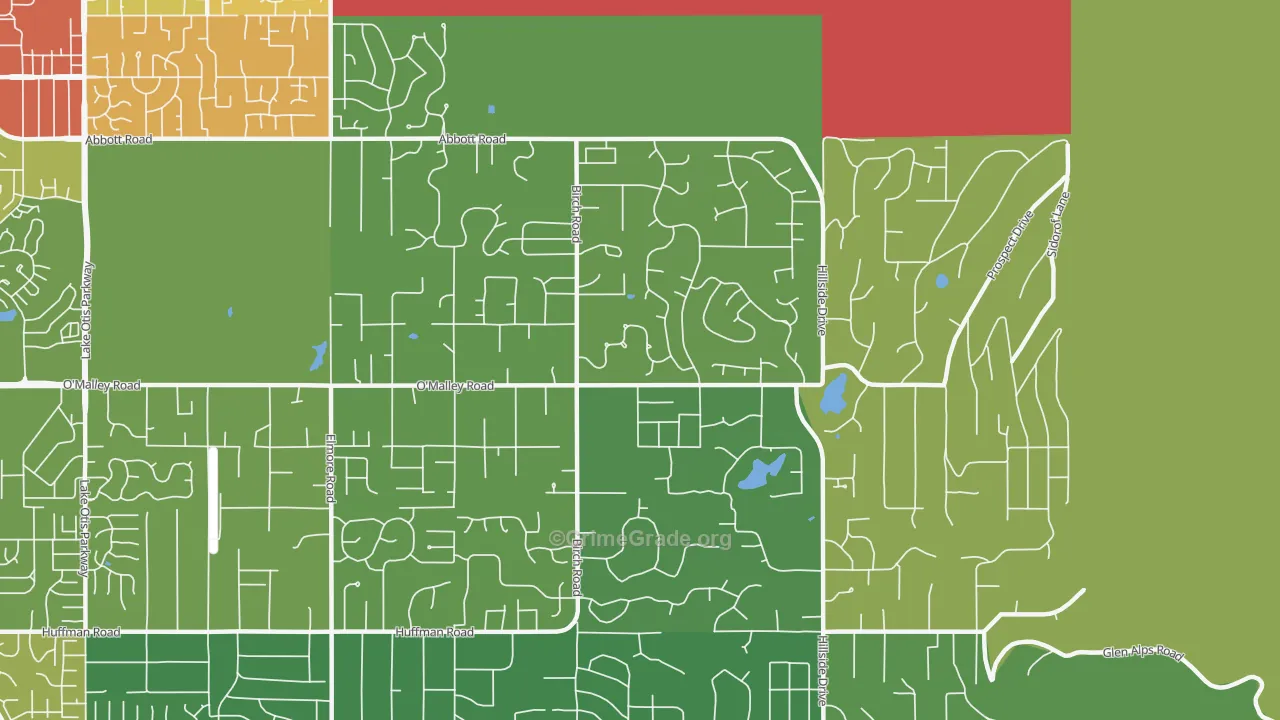 Mid-Hillside, Anchorage, AK Map of Drug-Related Crime Rates