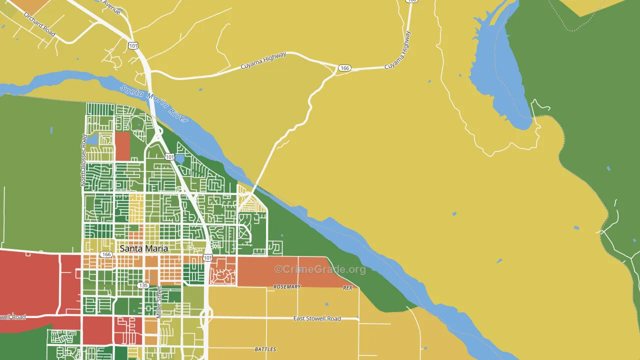 Midco, CA Map of Drug-Related Crime Rates