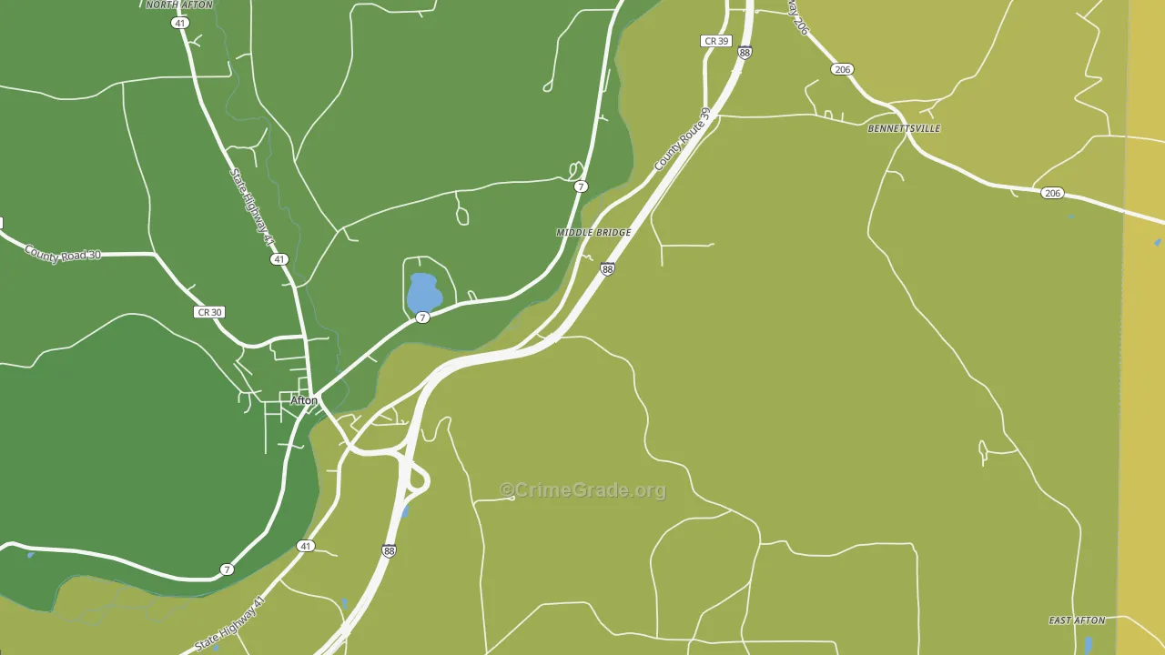Middle Bridge, NY Map of Drug-Related Crime Rates