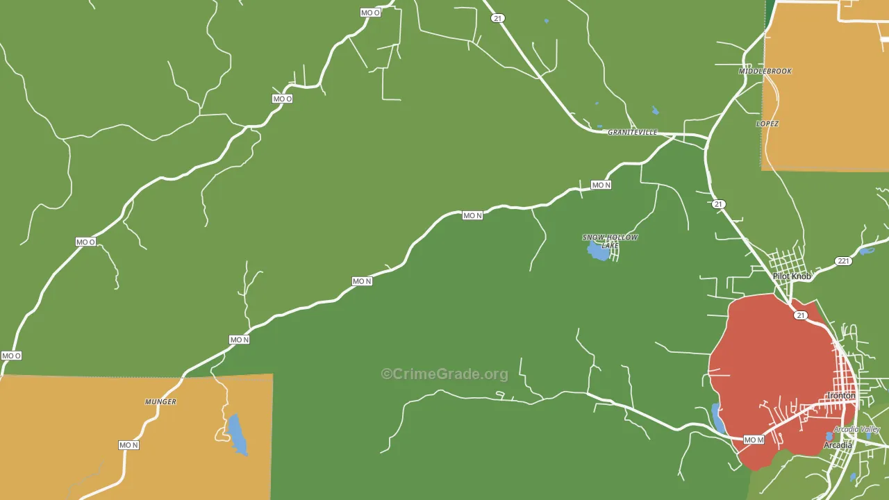 Middle Brook, MO Map of Drug-Related Crime Rates