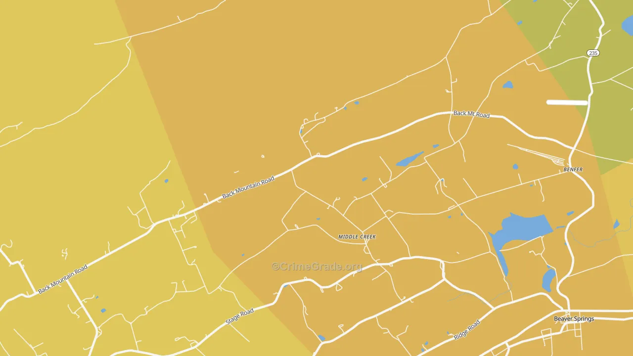Middle Creek, PA Map of Drug-Related Crime Rates