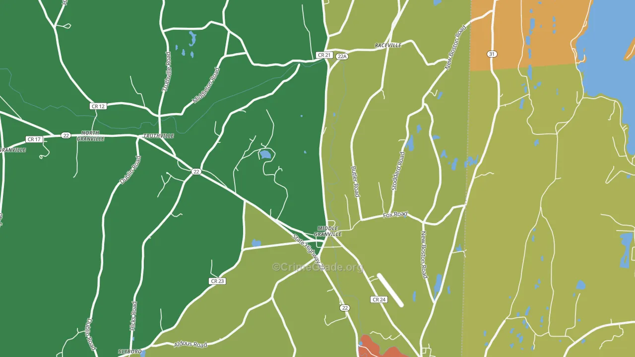 Middle Granville, NY Map of Drug-Related Crime Rates
