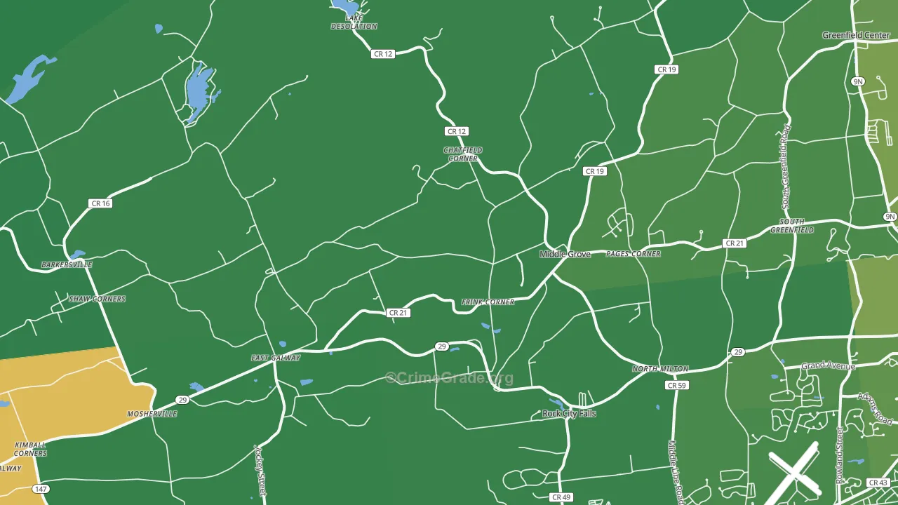 Middle Grove, NY Map of Drug-Related Crime Rates