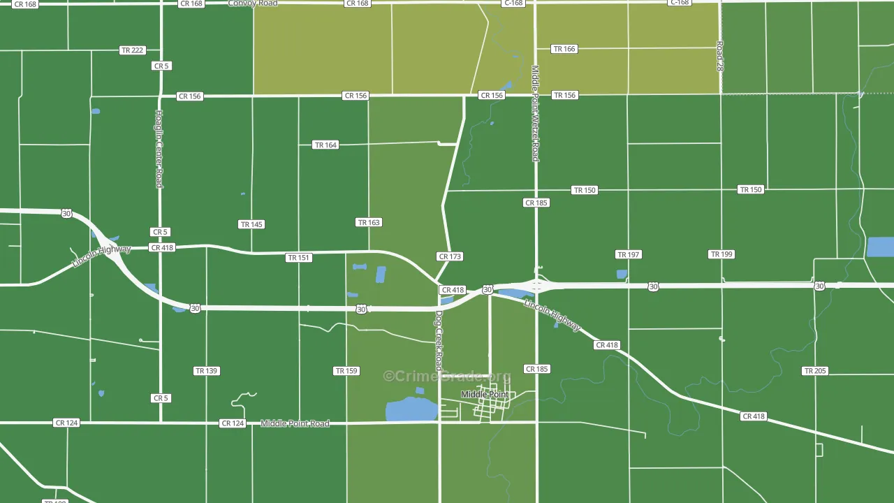 Middle Point, OH Map of Drug-Related Crime Rates